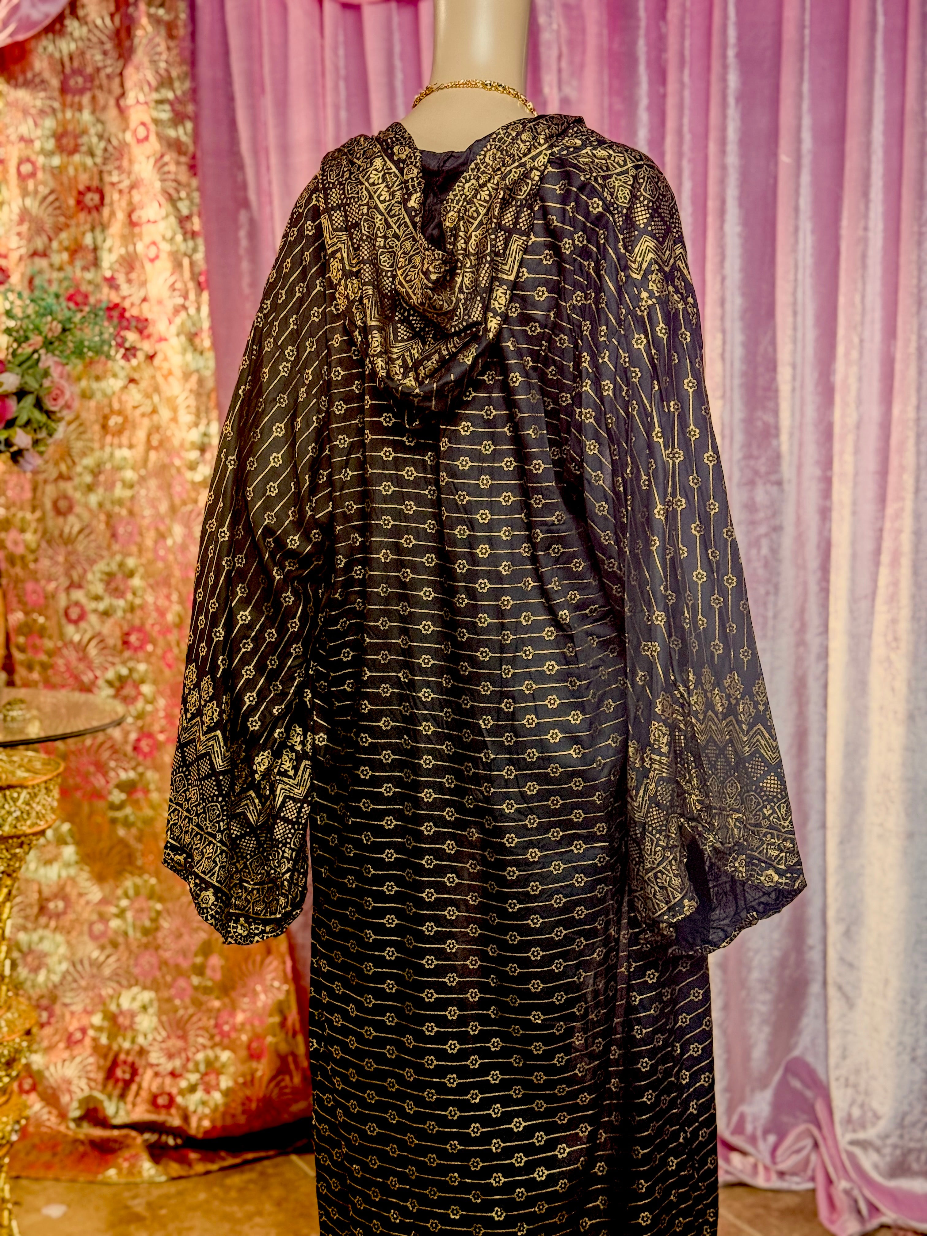 Black Lotus Kimono with hood