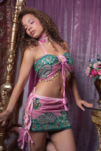 Load image into Gallery viewer, Pink Garden Lace Up mini skirt set
