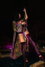 Load image into Gallery viewer, Purple garden Hoodie Kimono
