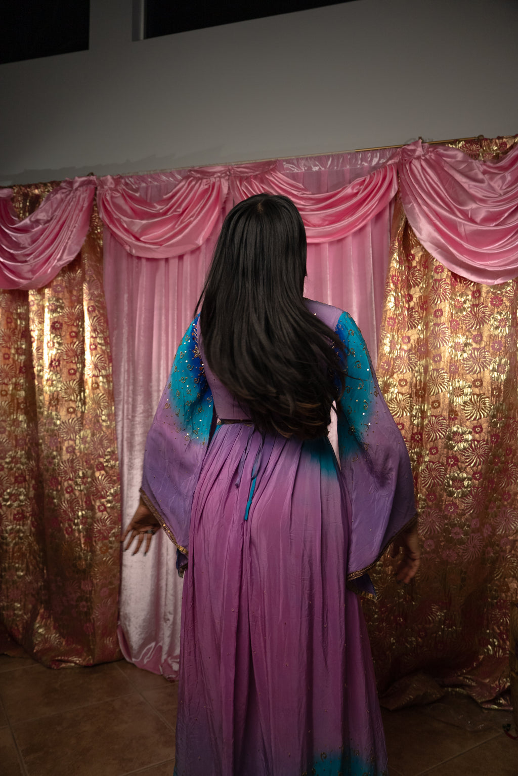Lavender Dreams Anarkali Kimono Dress