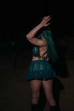 Load image into Gallery viewer, teal mystic micro mini skirt set
