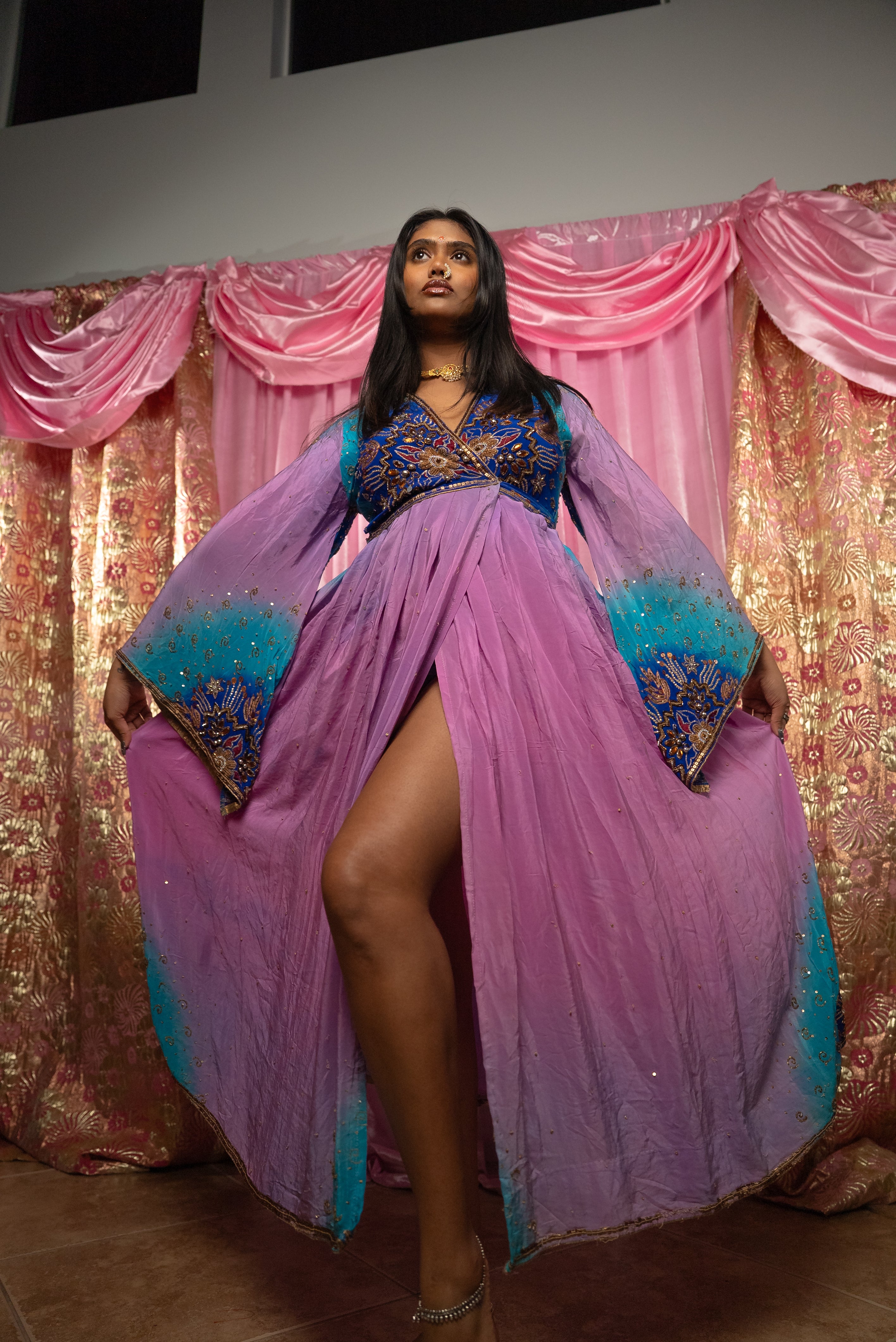 Lavender Dreams Anarkali Kimono Dress