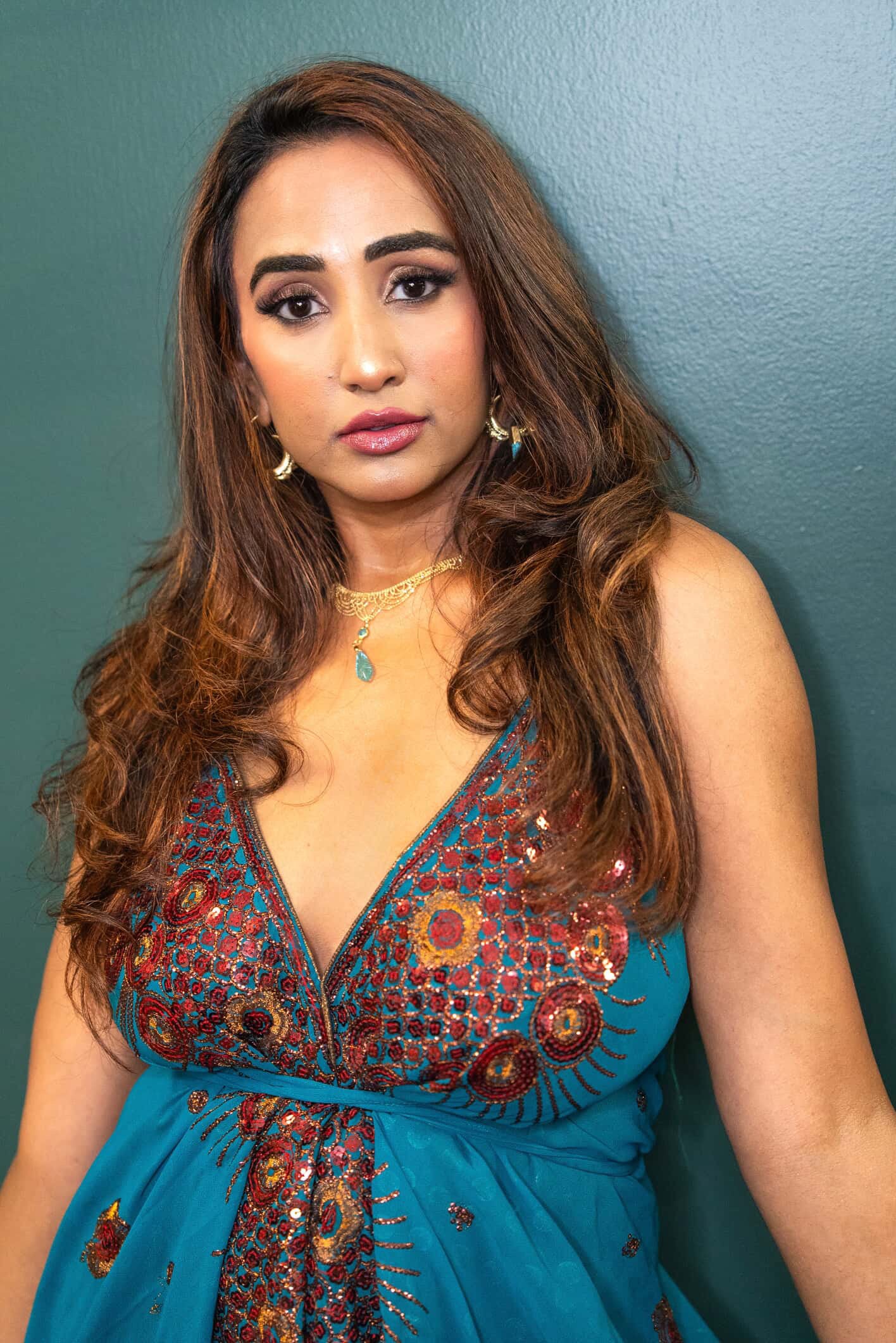 Turquoise Lotus Mini Magic Dress