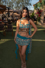 Load image into Gallery viewer, Blue lotus ruffle skirt set
