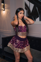 Load image into Gallery viewer, Purple Cosmos Mini Skirt Set
