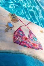 Load image into Gallery viewer, Cosmic Wildflower Halter top
