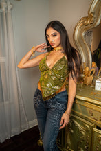 Load image into Gallery viewer, Olive Velvet Fairy Venus Sequin Top
