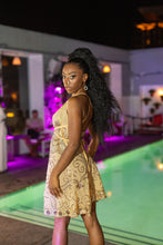 Load image into Gallery viewer, Gold Lotus Mini Magic Dress
