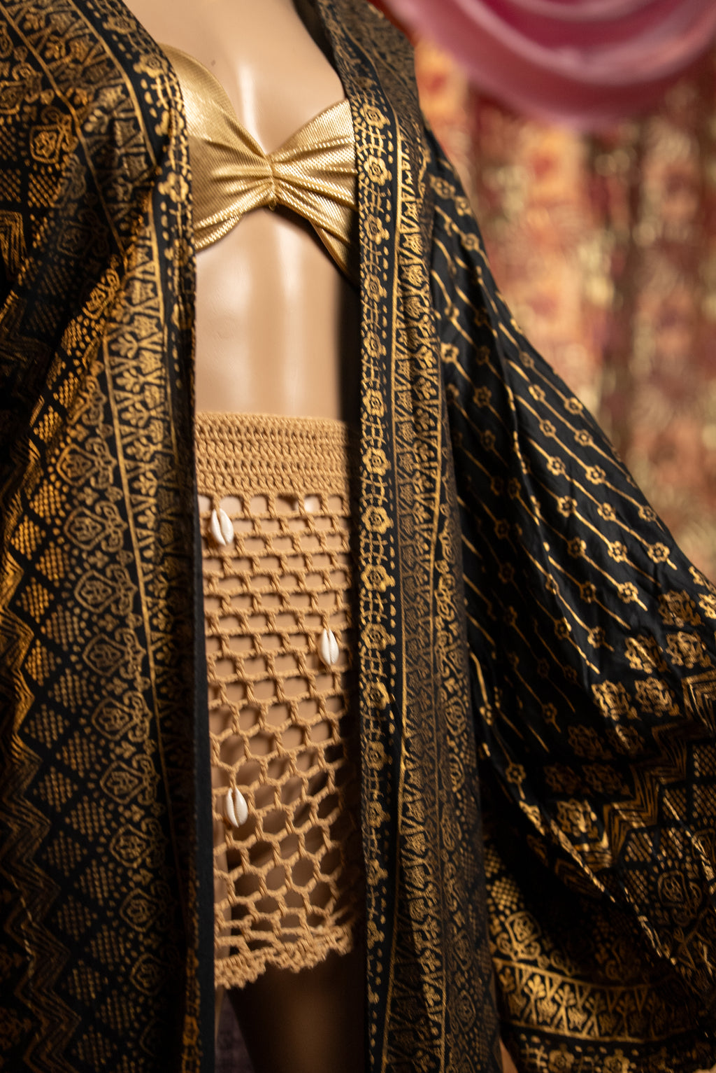Black Lotus Kimono with hood