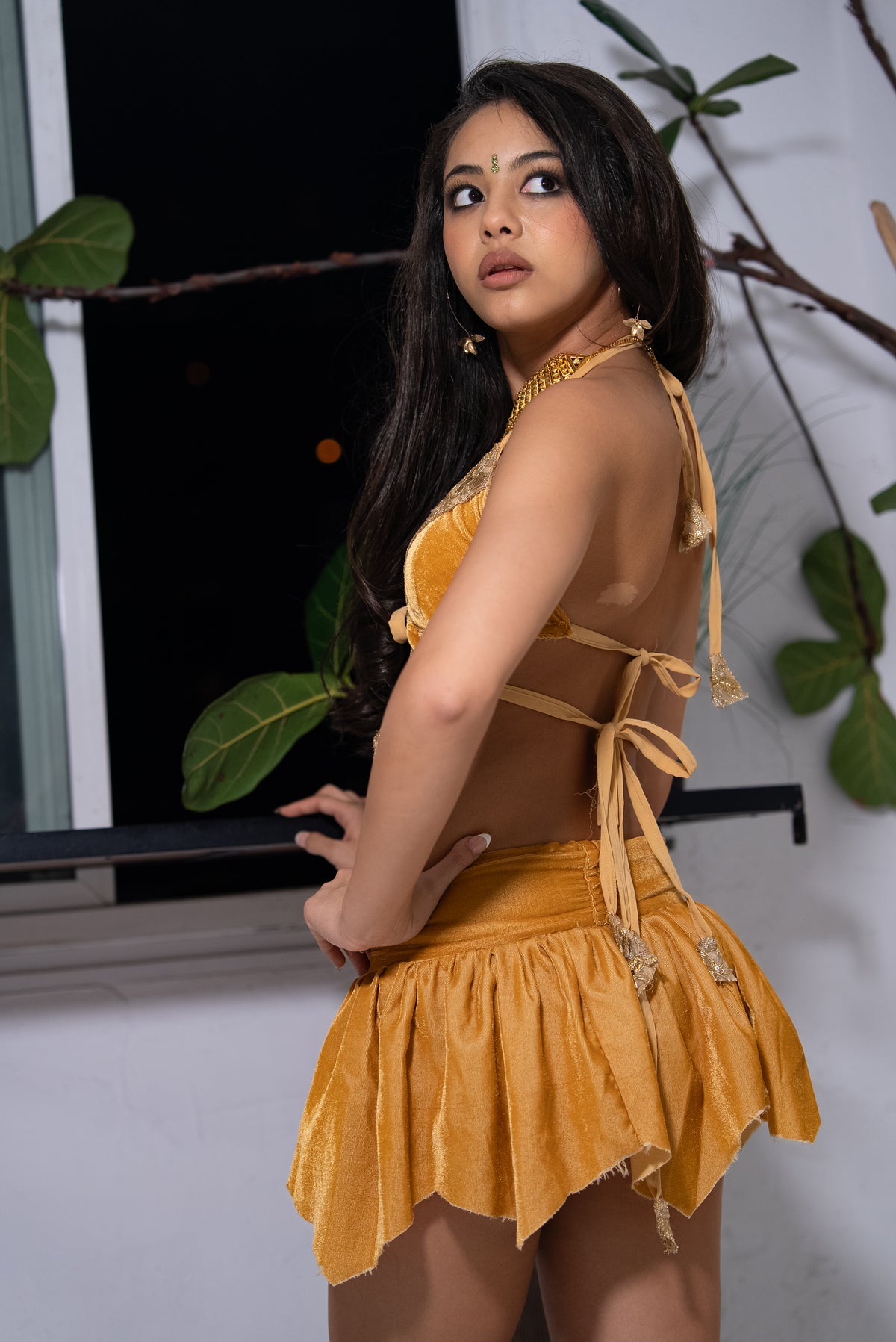 Golden Dynasty Lotus Skirt Set (petite XS)
