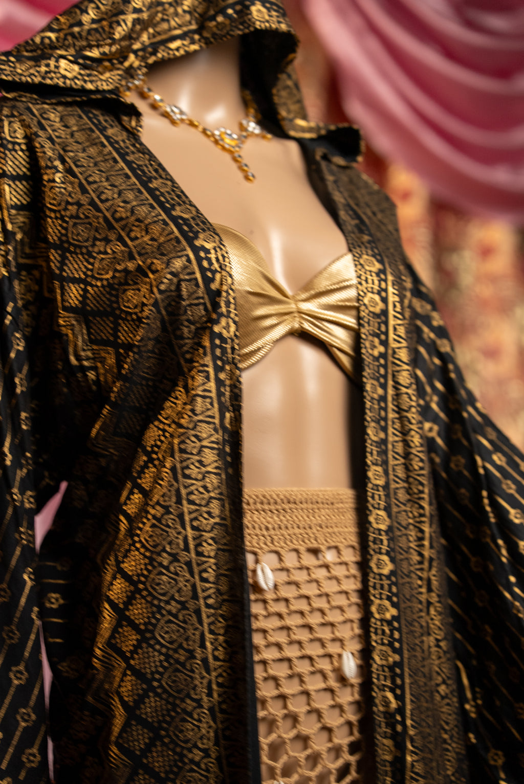 Black Lotus Kimono with hood