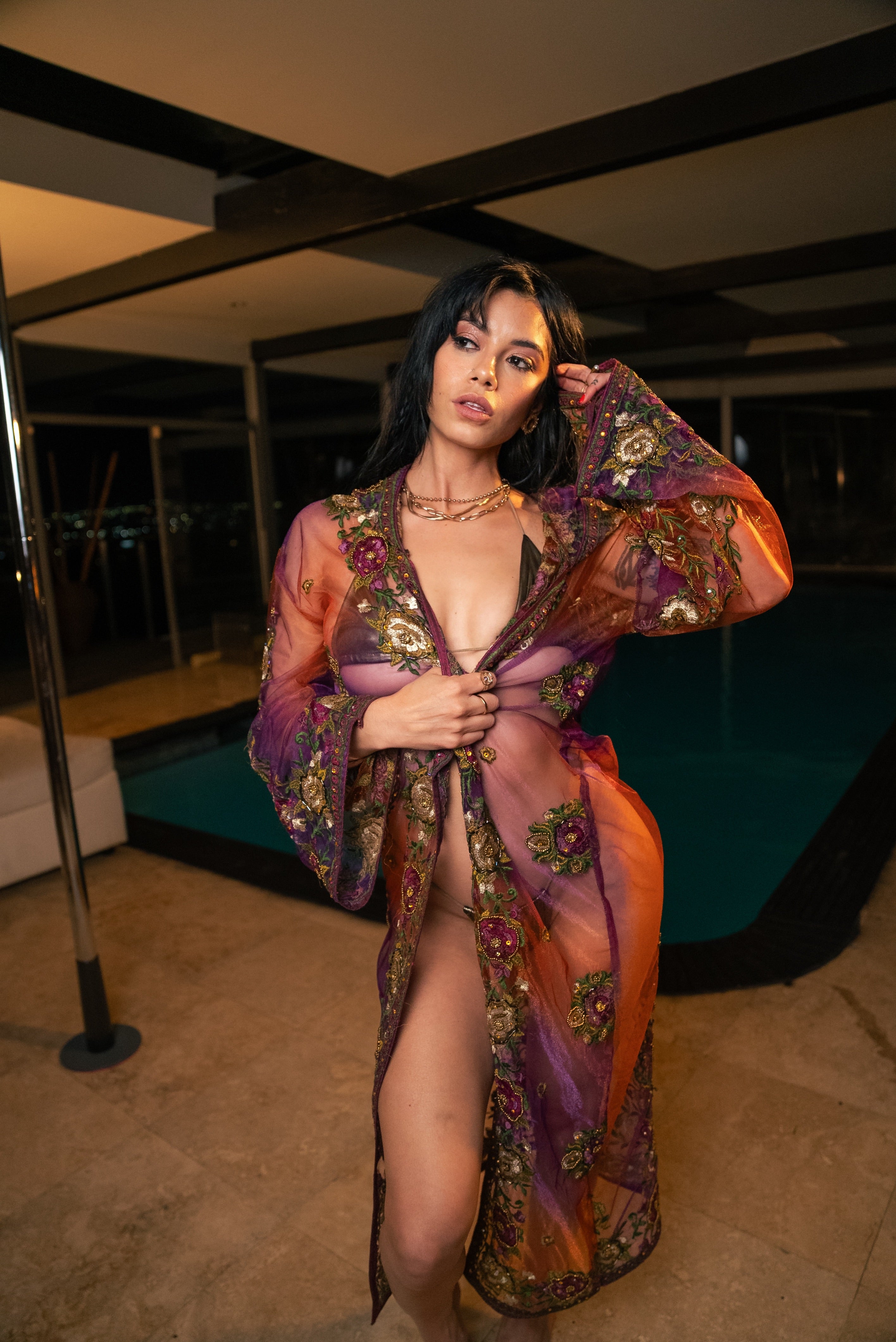 Forbidden Garden Hoodie Kimono
