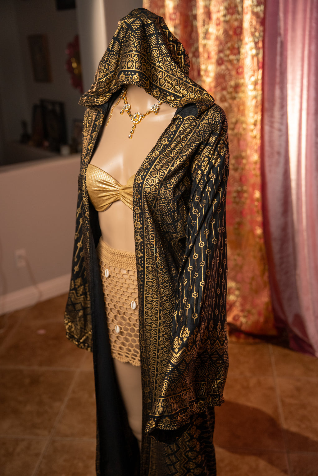 Black Lotus Kimono with hood