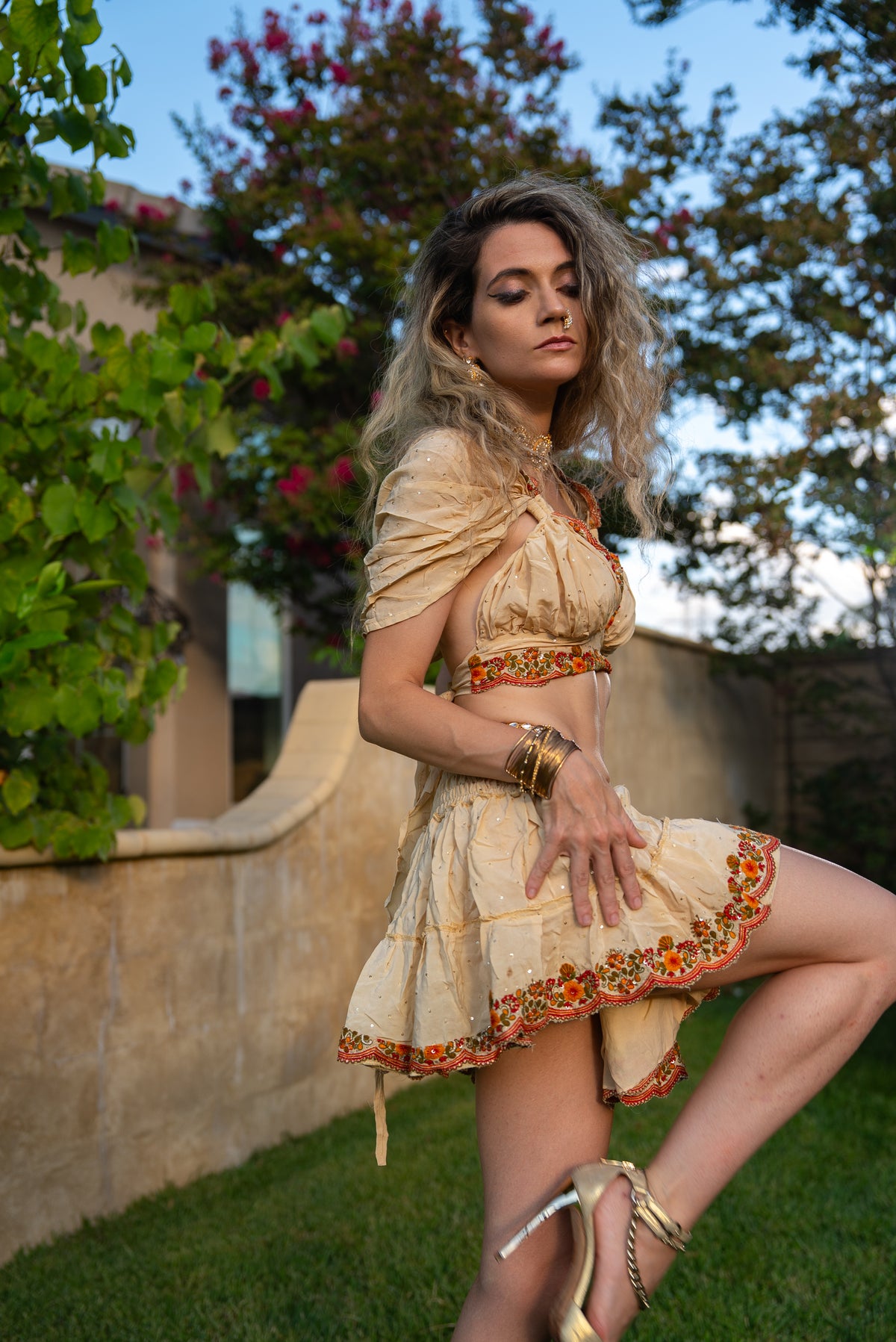 Sahara Rose Micro Mini Gehr Skirt Set