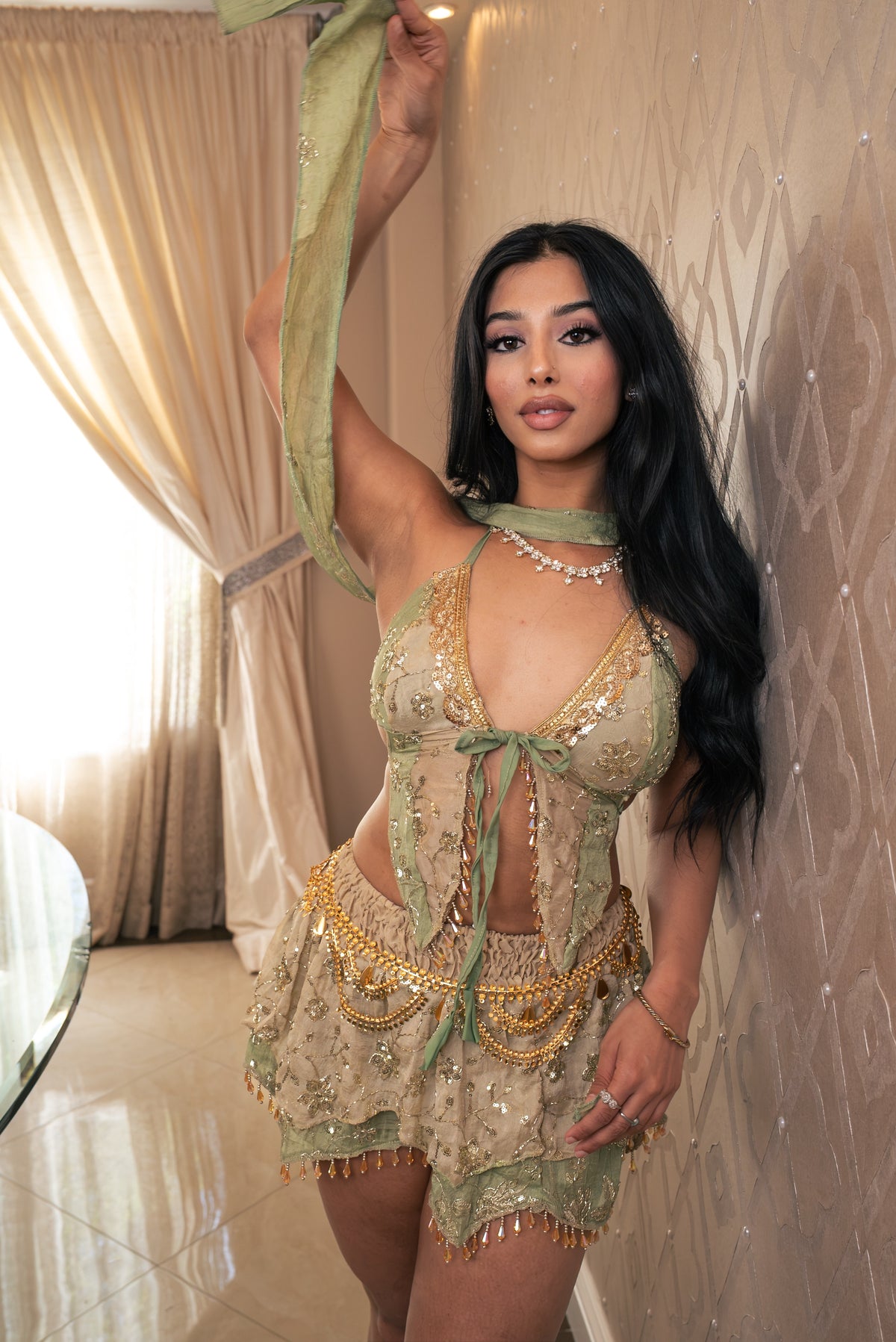 Elven fairy princess Lotus Mini Skirt Set