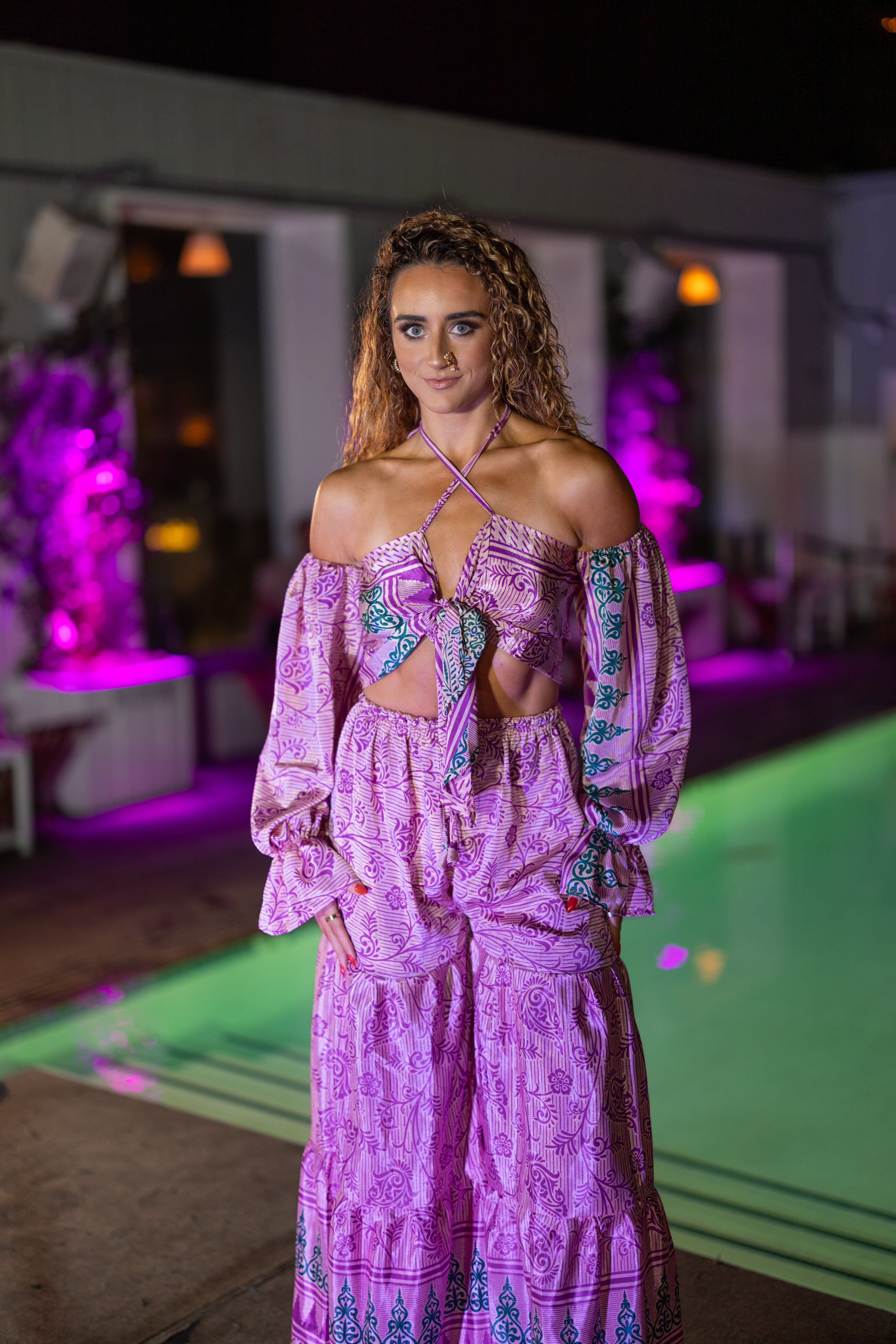 Pastel Bloom Sharara Pants Set