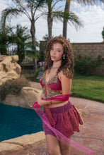 Load image into Gallery viewer, Rose Quartz Lotus Mini Skirt Set
