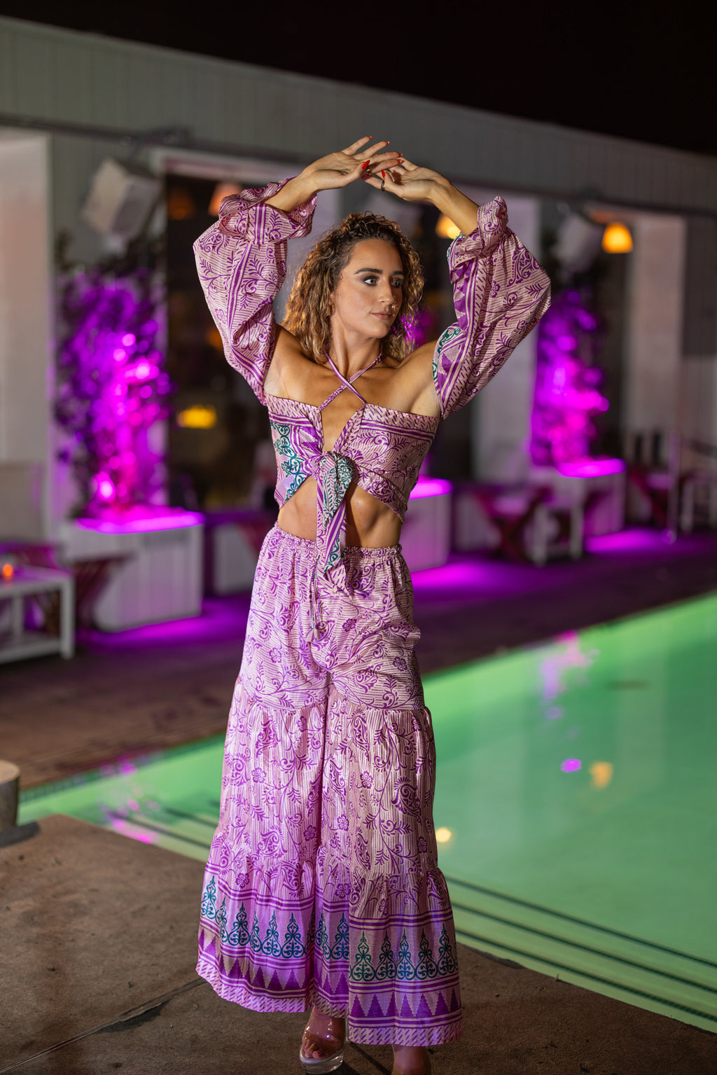 Pastel Bloom Sharara Pants Set
