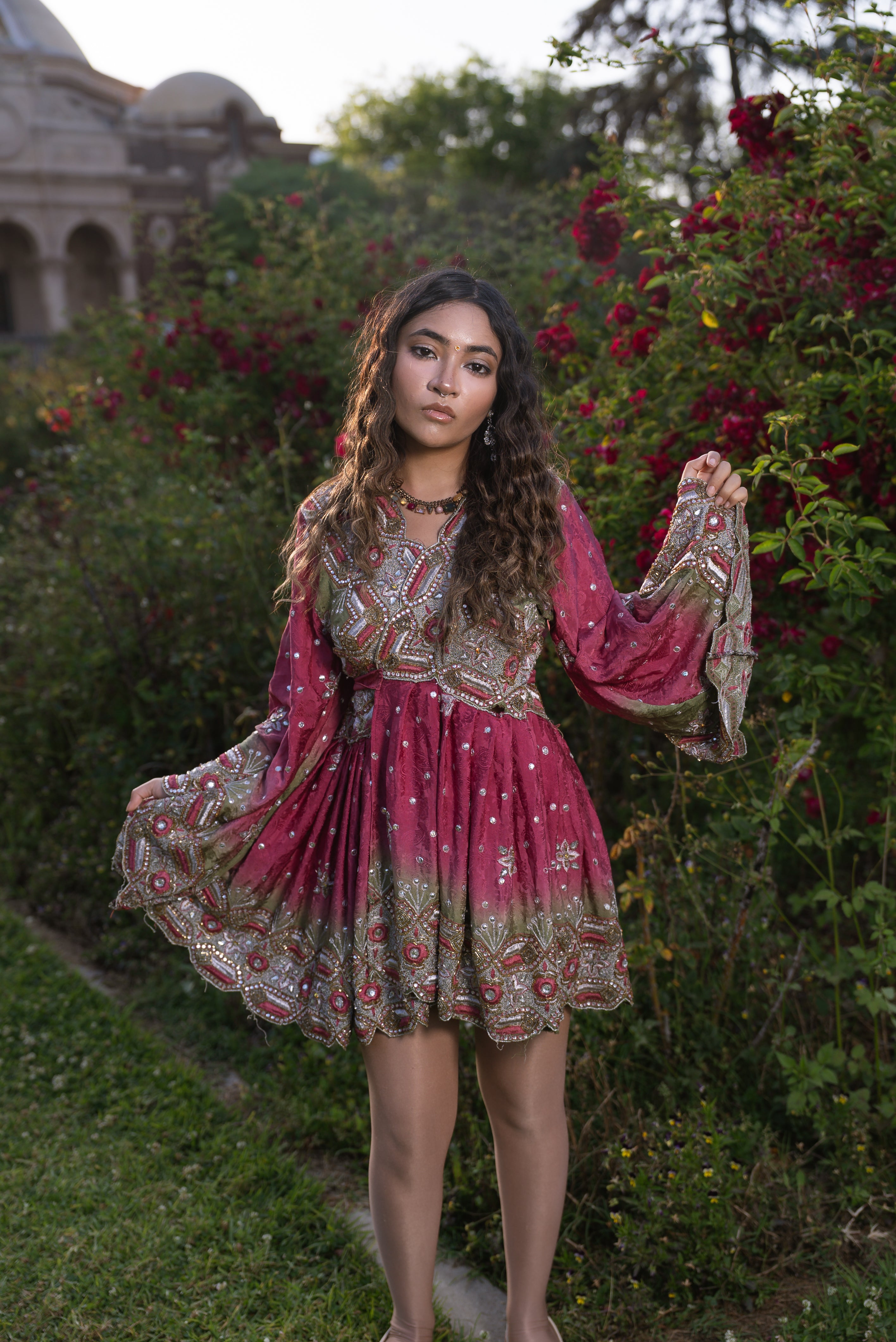 Rose Kulfi Babydoll Dress