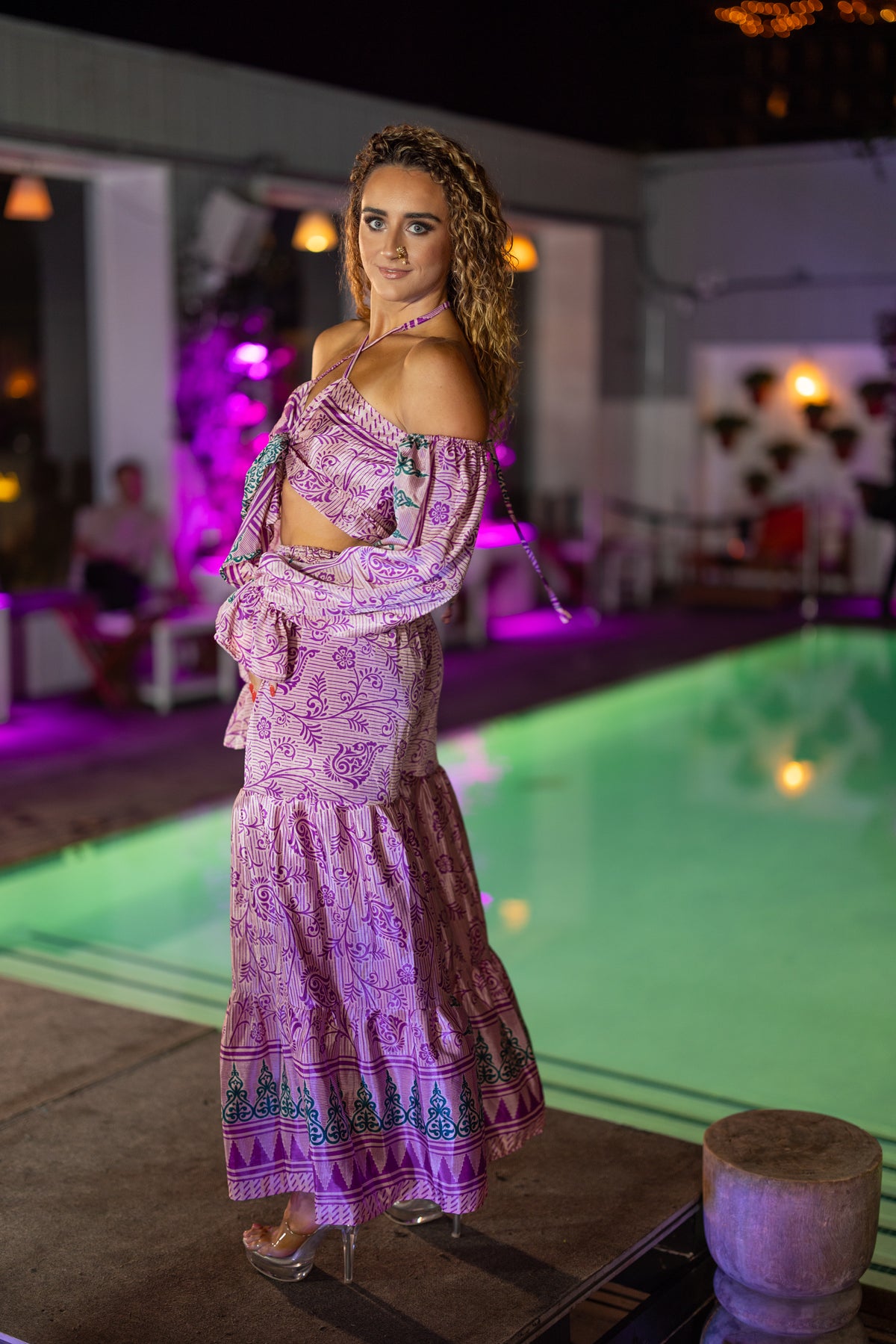Pastel Bloom Sharara Pants Set