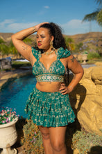 Load image into Gallery viewer, Teal Mermaid Micro Mini skirt set
