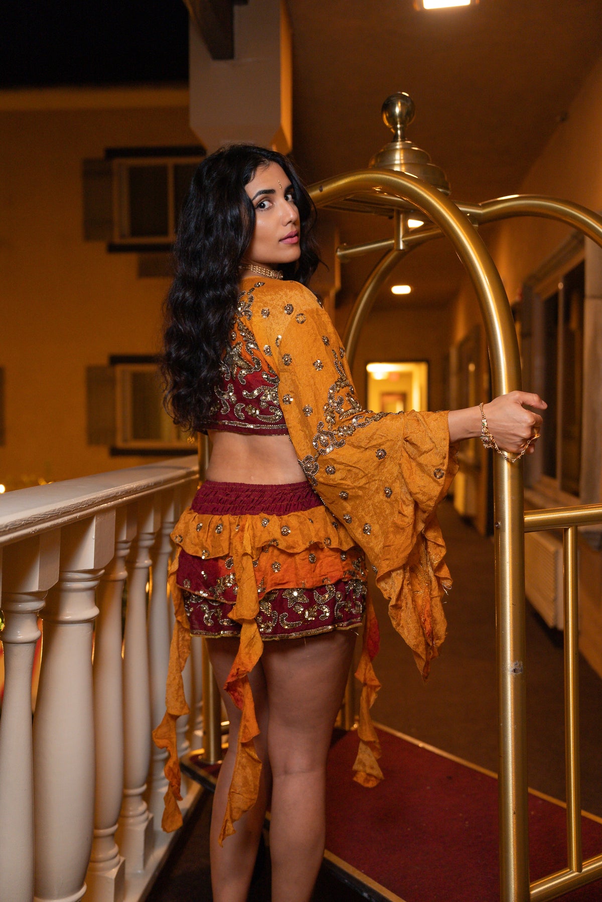 Fire Princess ruffle mini skirt set