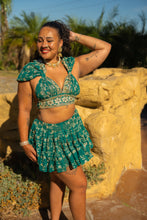 Load image into Gallery viewer, Teal Mermaid Micro Mini skirt set
