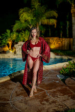 Load image into Gallery viewer, Golden Rubies Kimono with hood
