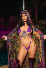 Load image into Gallery viewer, Purple garden Hoodie Kimono
