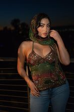 Load image into Gallery viewer, Golden dragon saree top (no scarf)
