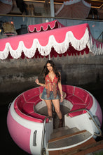 Load image into Gallery viewer, Royal ruby saree pixie wing Top
