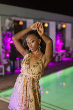 Load image into Gallery viewer, Gold Lotus Mini Magic Dress
