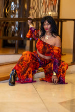 Load image into Gallery viewer, Passionfruit Fire Sharara Pants Set
