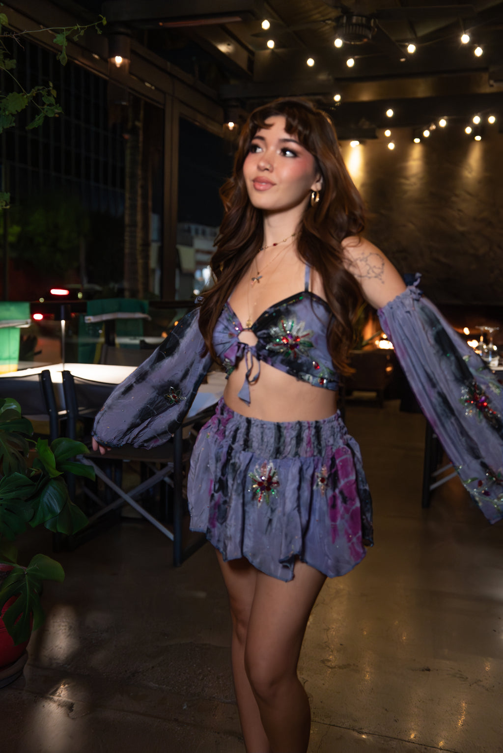 Cosmic Princess Lotus Mini Skirt Set
