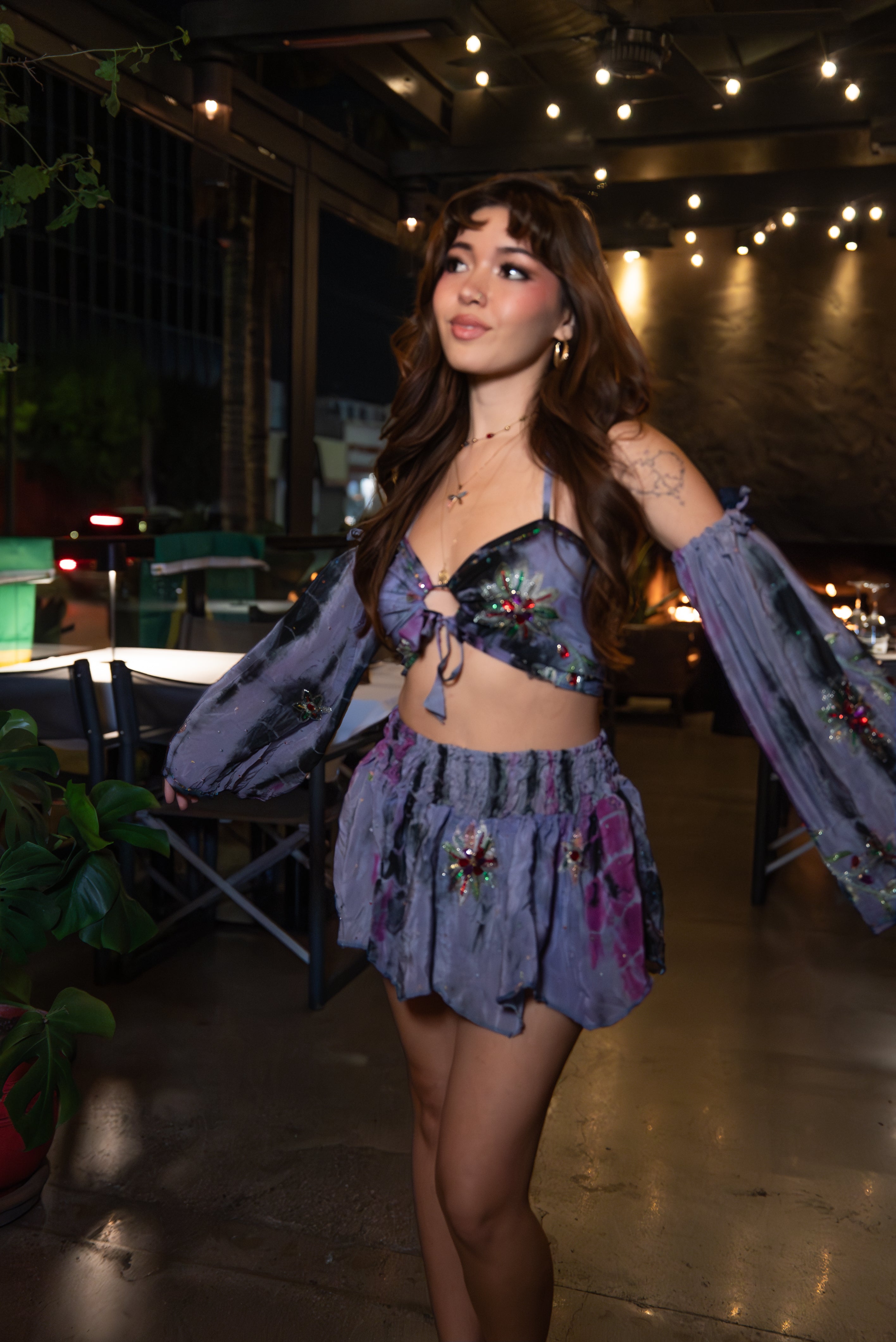Cosmic Princess Lotus Mini Skirt Set