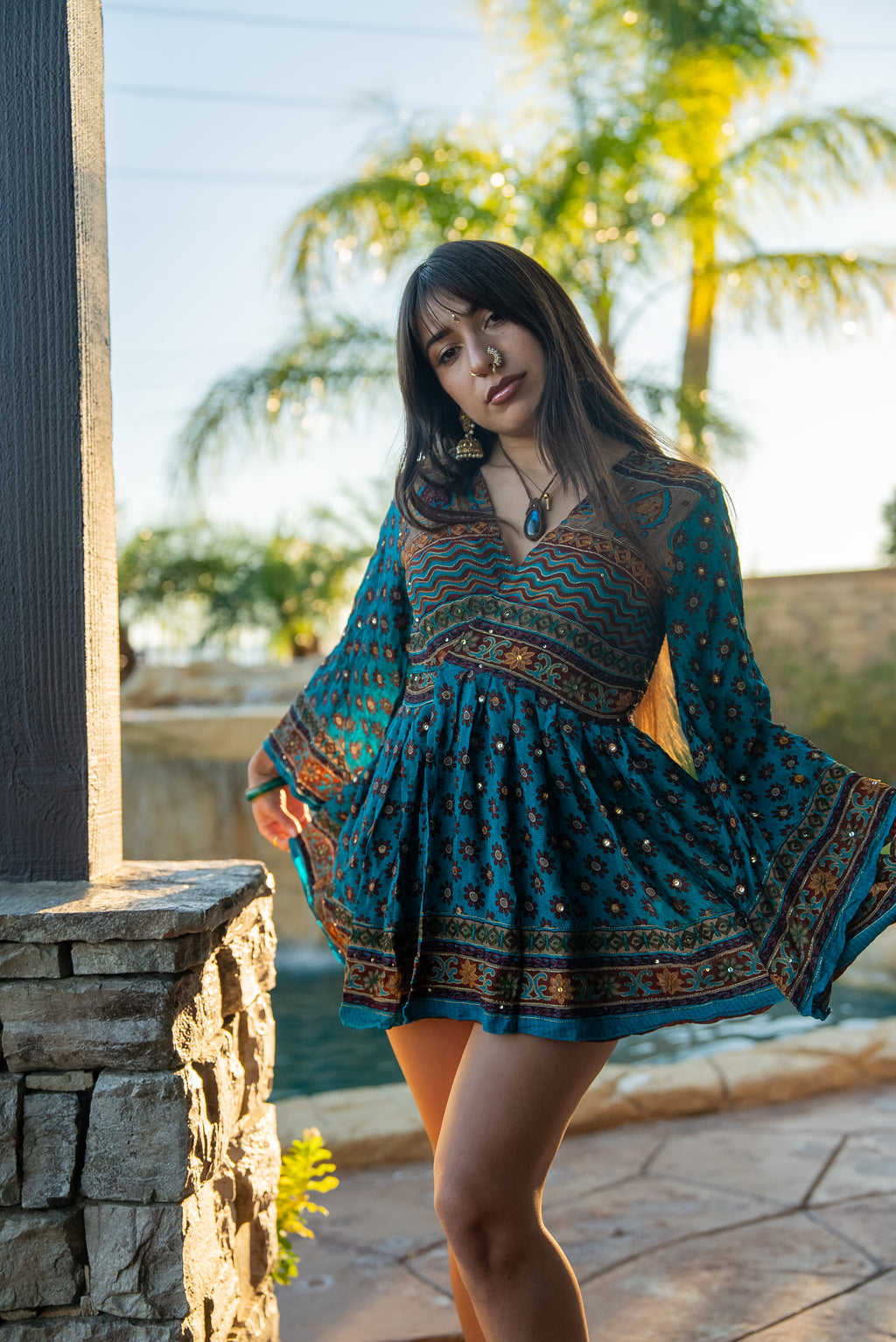 Aztec Azula Mini Babydoll Dress