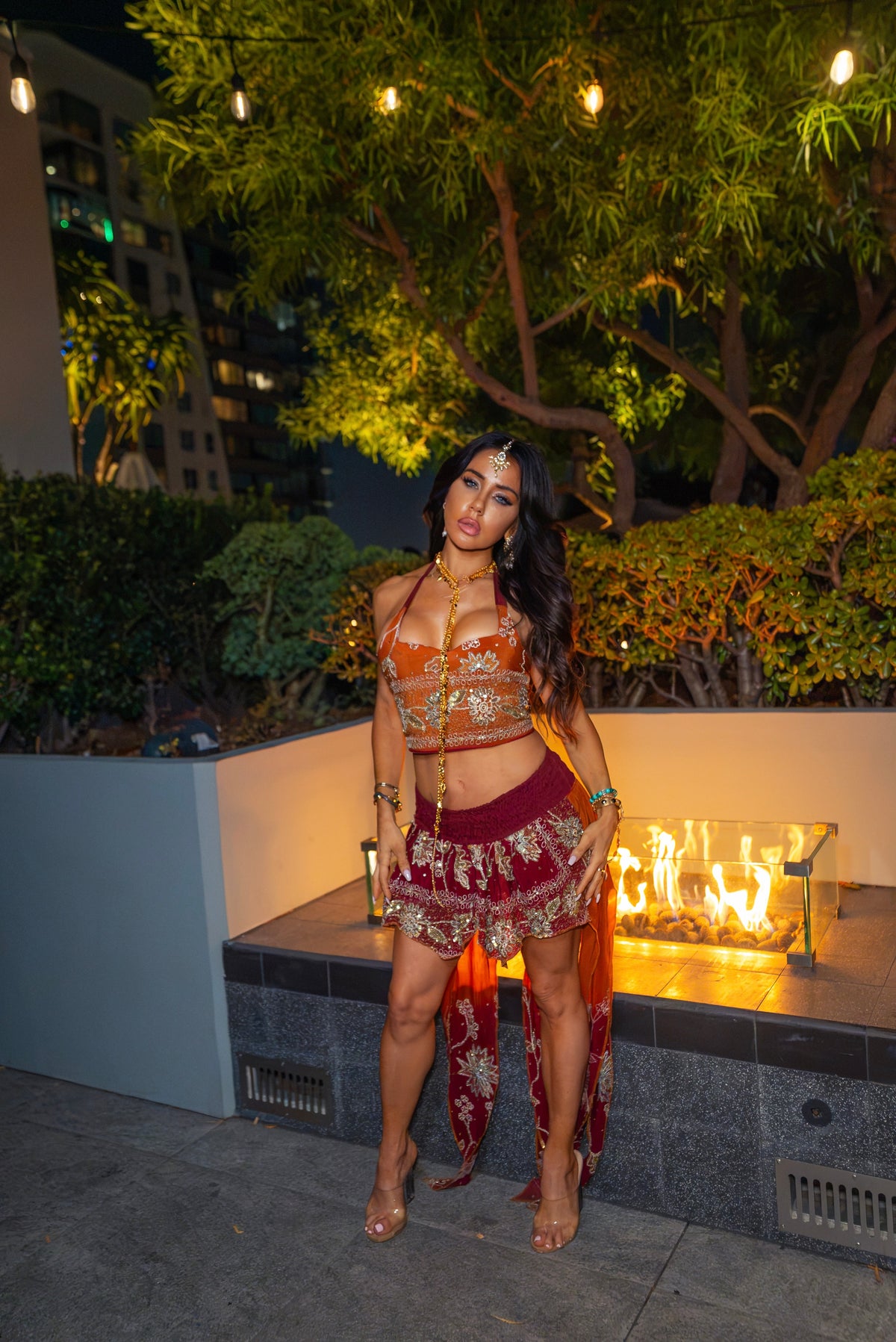 Fire goddess butterfly skirt set