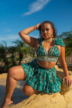 Load image into Gallery viewer, Teal Mermaid Micro Mini skirt set

