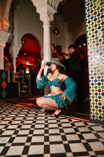 Load image into Gallery viewer, Turquoise Alchemy Lotus Mini Skirt Set
