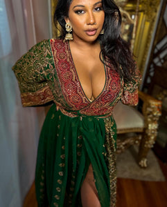 Emerald Divinity Anarkali Jacket Dress