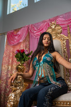 Load image into Gallery viewer, Jasmine turquoise Pixie Wing Top
