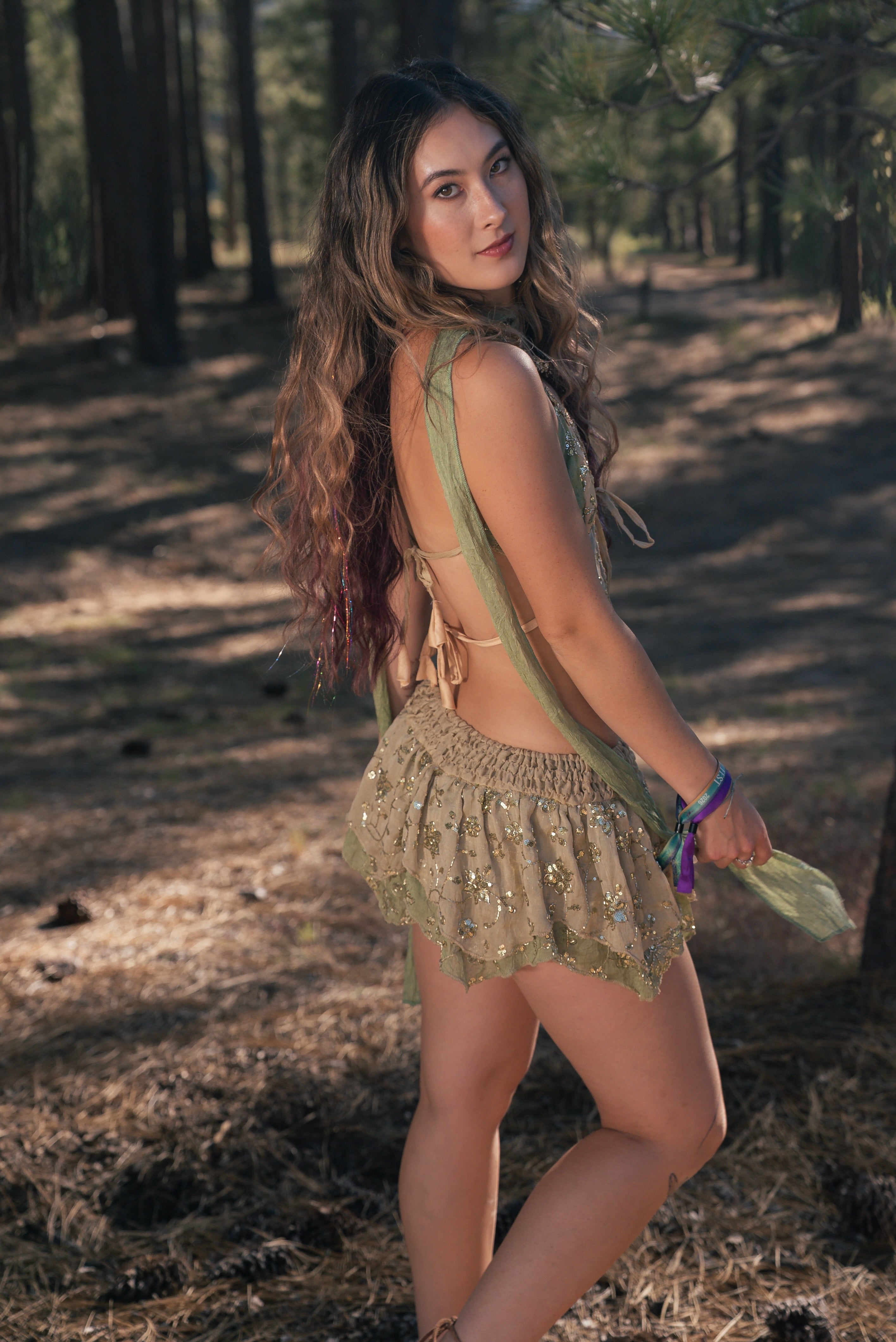 Elven fairy princess Lotus Mini Skirt Set