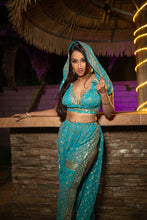 Load image into Gallery viewer, Turquoise gold Jasmine Set

