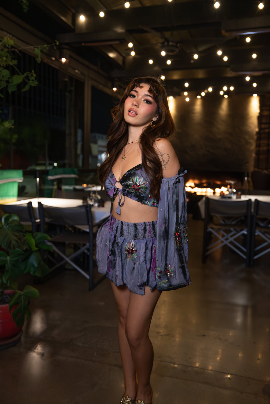 Cosmic Princess Lotus Mini Skirt Set