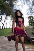 Load image into Gallery viewer, Purple Cosmos ruffle Skirt Set
