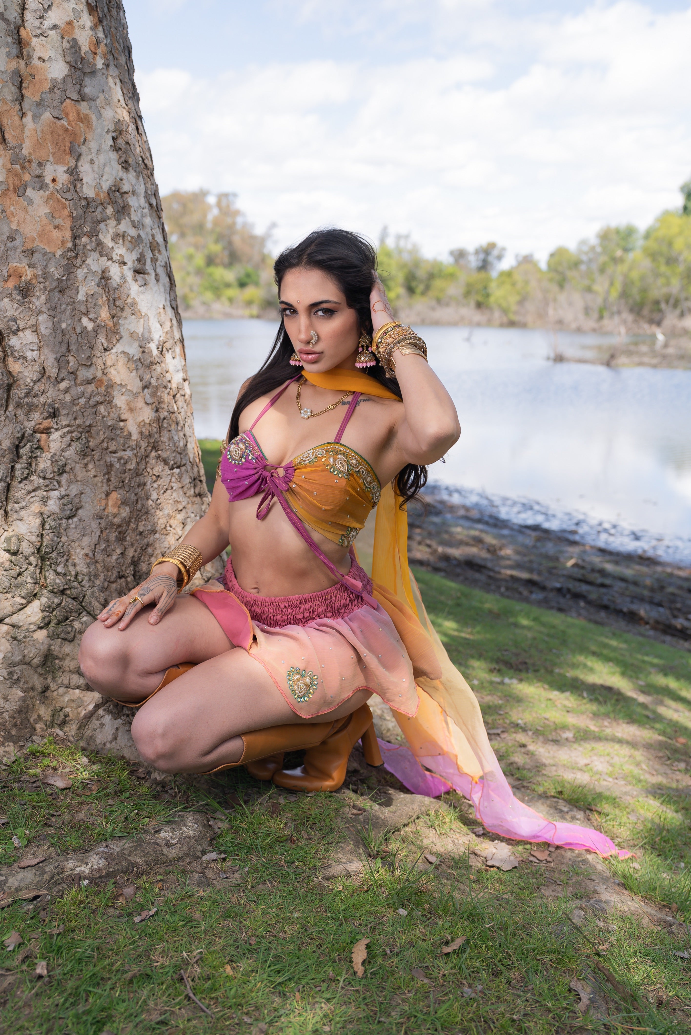 pink sunset butterfly set