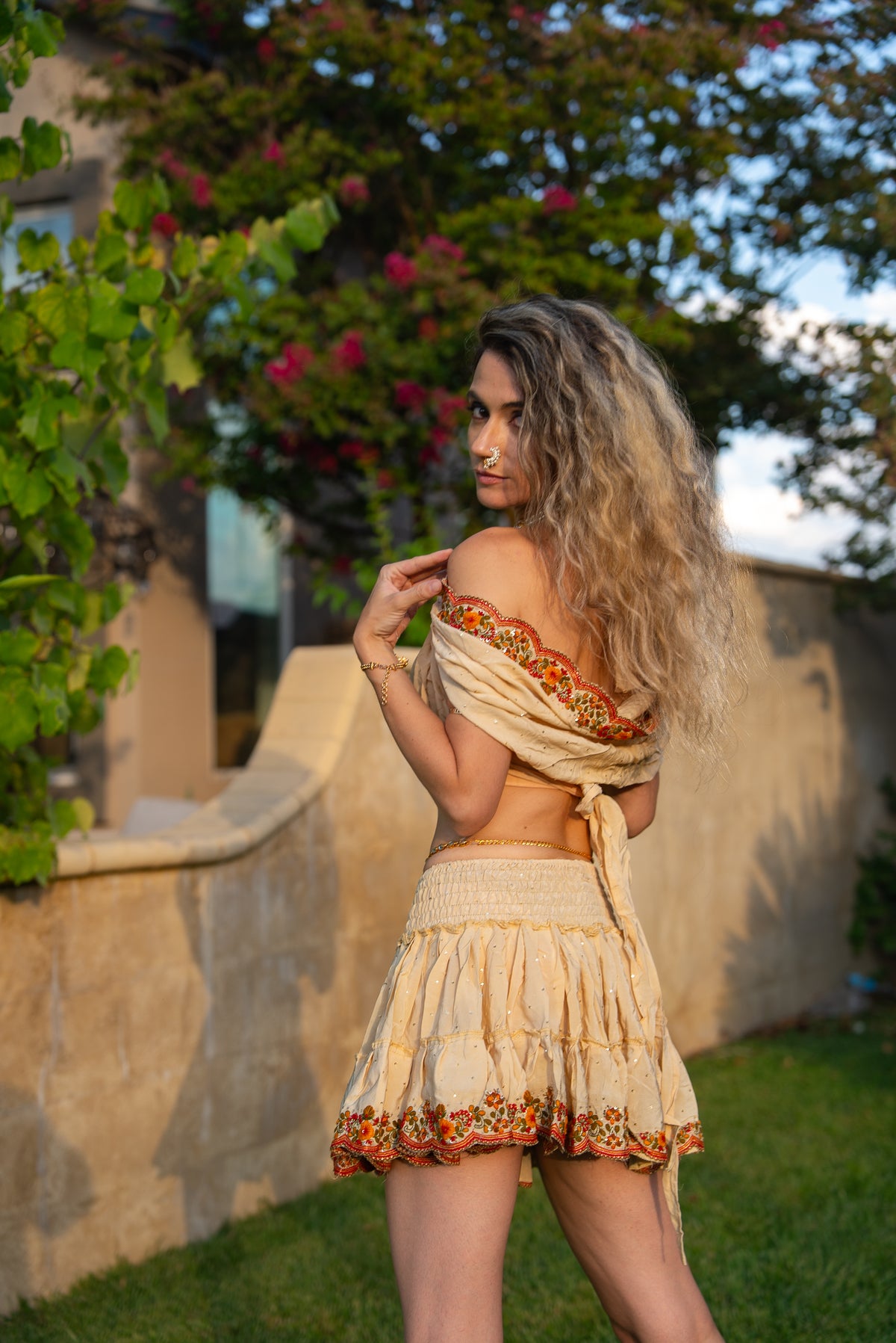 Sahara Rose Micro Mini Gehr Skirt Set