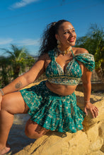 Load image into Gallery viewer, Teal Mermaid Micro Mini skirt set
