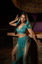 Load image into Gallery viewer, Turquoise gold Jasmine Set
