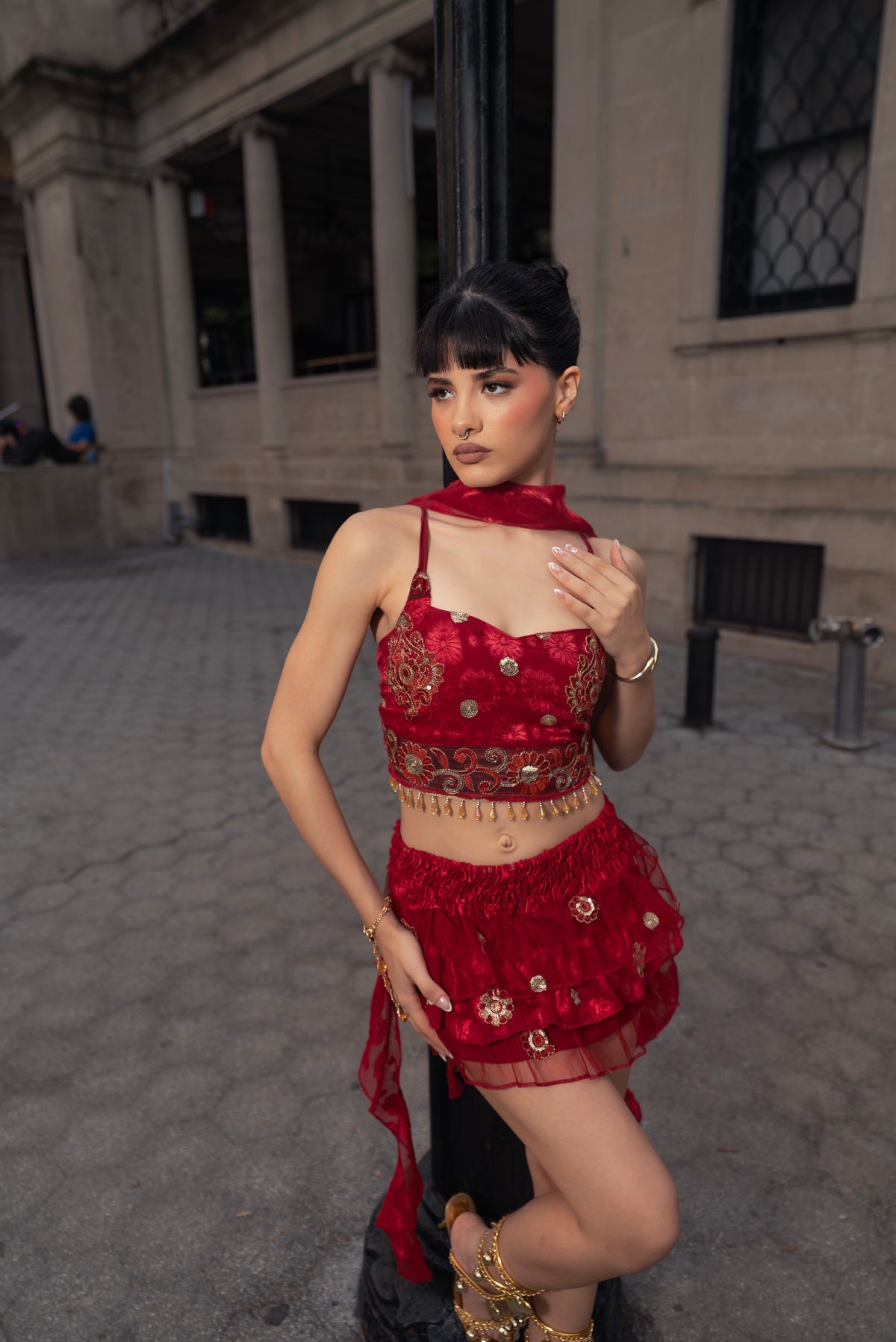 Ruby Road Ruffle Mini Skirt Set